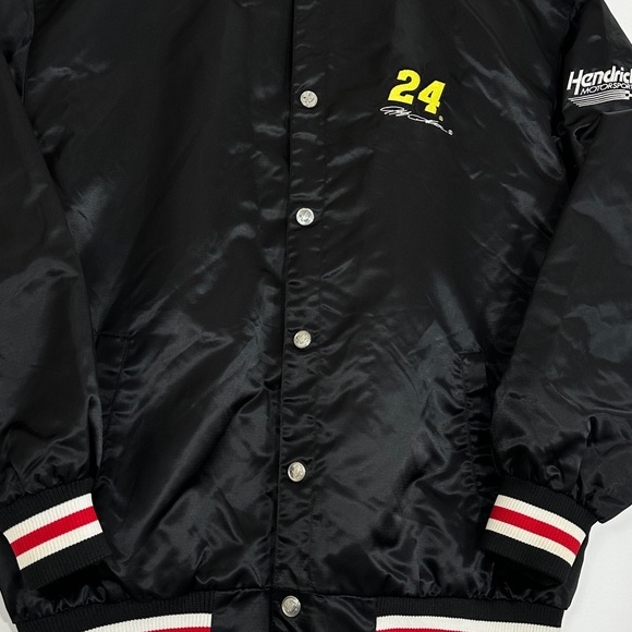 Chase Authentics Jeff Gordon Nascar Mens Satin Bomber Jacker Large Black DuPont - Picture 5 of 10